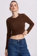 Sweater Mujer Crop Cafe