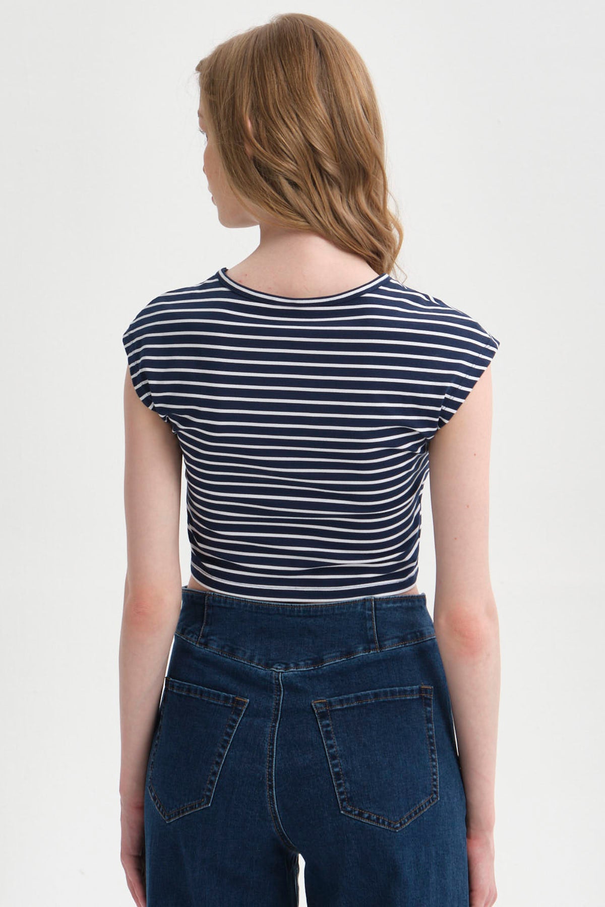 Polera Mujer Crop Azul