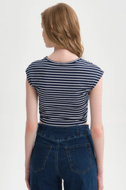 Polera Mujer Crop Azul