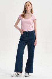 Polera Mujer Recogido Cropped Palo Rosa