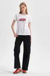 Polera Mujer Gráfica Roll Up Blanco