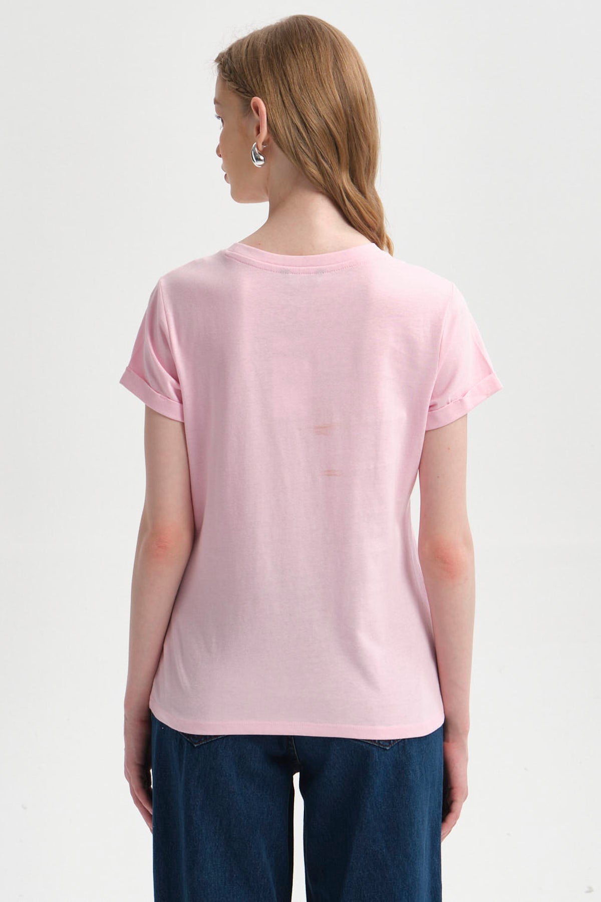 Polera Mujer Gráfica Roll Up Palo Rosa