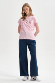 Polera Mujer Gráfica Roll Up Palo Rosa