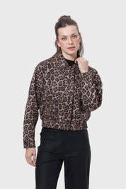 Chaqueta Mujer Leopardo Café