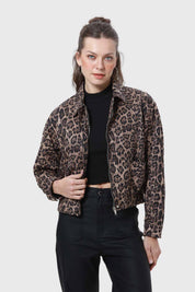 Chaqueta Mujer Leopardo Café