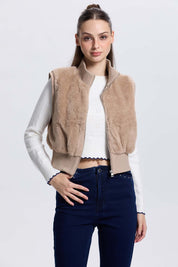Chaqueta Mujer Juvenil Sin Mangas Beige