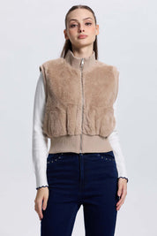 Chaqueta Mujer Juvenil Sin Mangas Beige