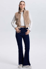 Chaqueta Mujer Juvenil Sin Mangas Beige