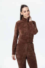 Polerón Mujer Chenille Pretina Cafe