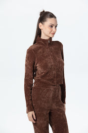 Polerón Mujer Chenille Pretina Cafe