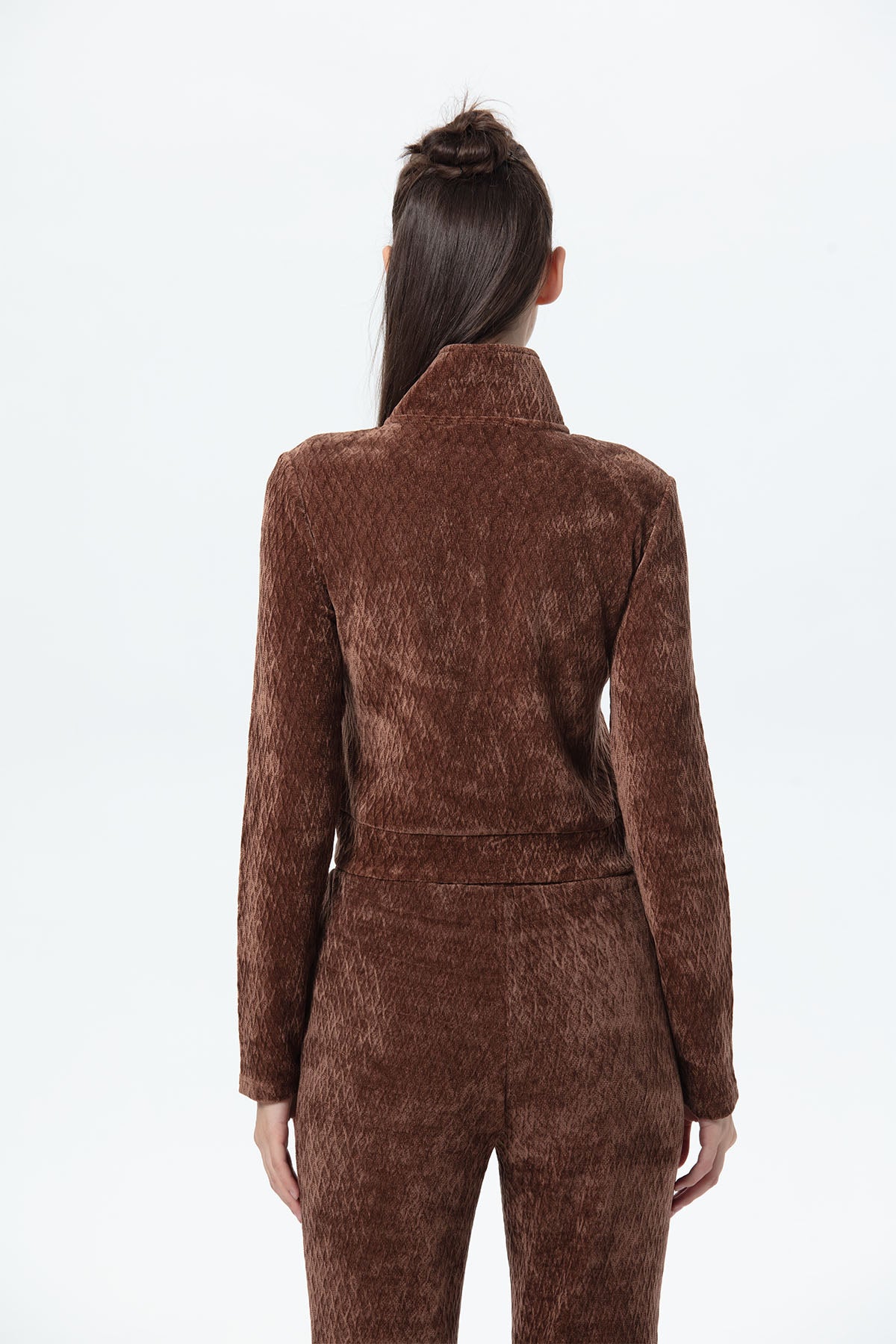 Polerón Mujer Chenille Pretina Cafe