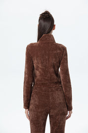 Polerón Mujer Chenille Pretina Cafe