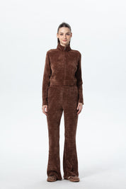 Polerón Mujer Chenille Pretina Cafe