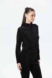 Polerón Mujer Chenille Pretina Negro