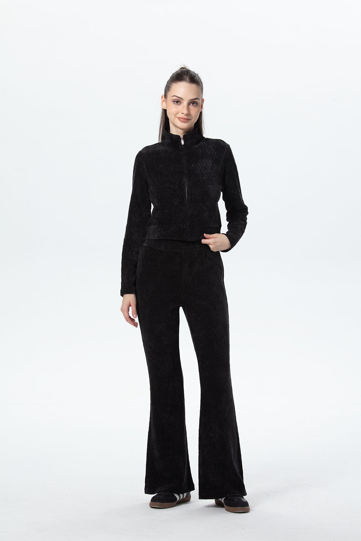 Polerón Mujer Chenille Pretina Negro