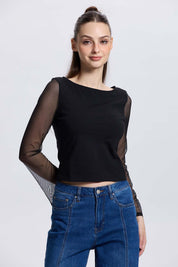 Polera Mujer Malla Negro