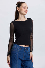 Polera Mujer Malla Negro