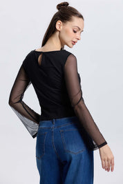 Polera Mujer Malla Negro