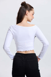 Polera Mujer Asímetrica Blanco