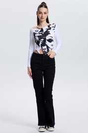 Polera Mujer Asímetrica Blanco