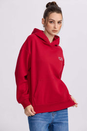 Polerón Mujer Canguro Print Burdeo