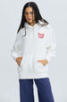Polerón Mujer Oversize Print Crudo