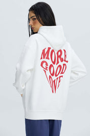Polerón Mujer Oversize Print Crudo