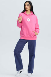 Polerón Mujer Oversize Print Rosado Claro