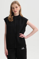 Polerón Mujer Full Zipper Negro