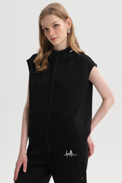 Polerón Mujer Full Zipper Negro