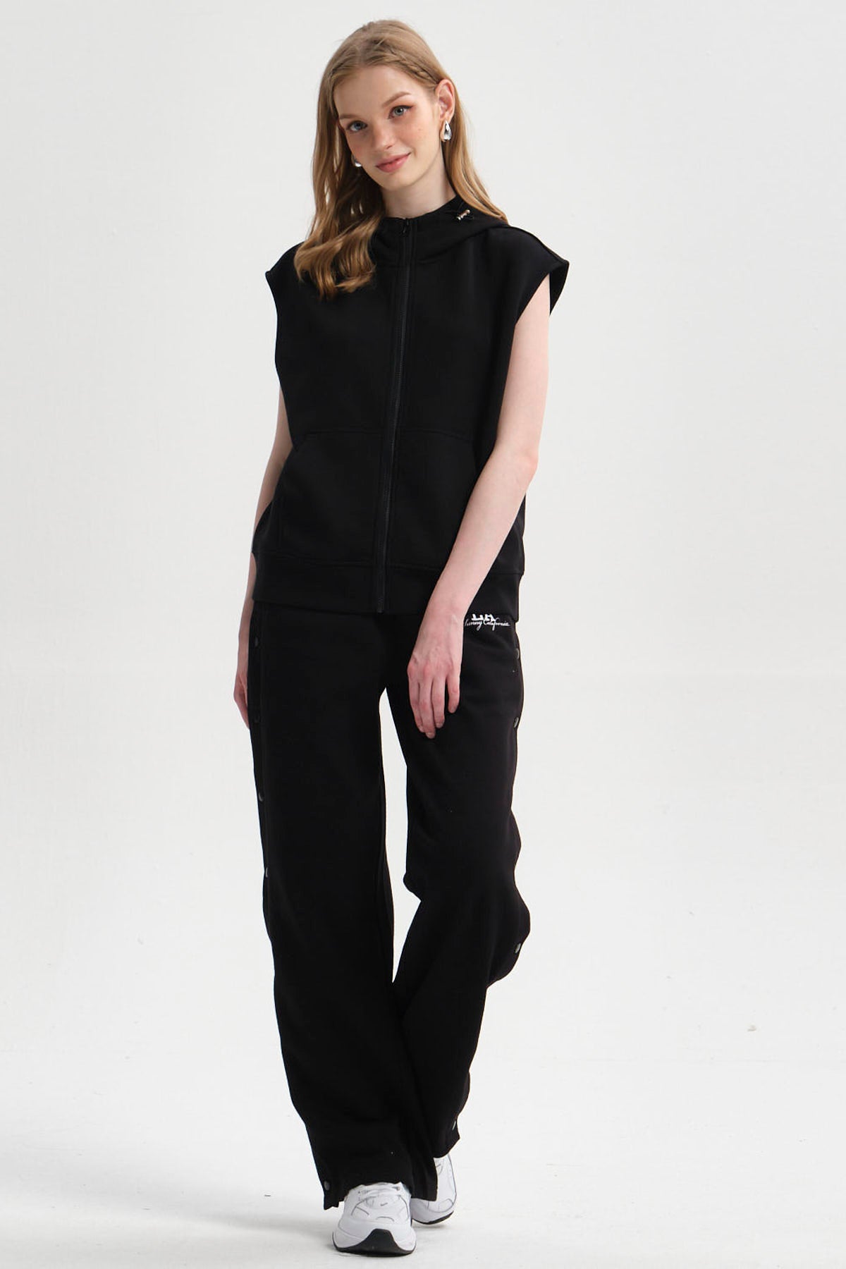 Polerón Mujer Full Zipper Negro