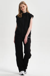 Polerón Mujer Full Zipper Negro