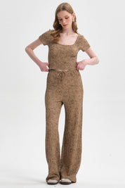 Pantalón Mujer Textura Beige
