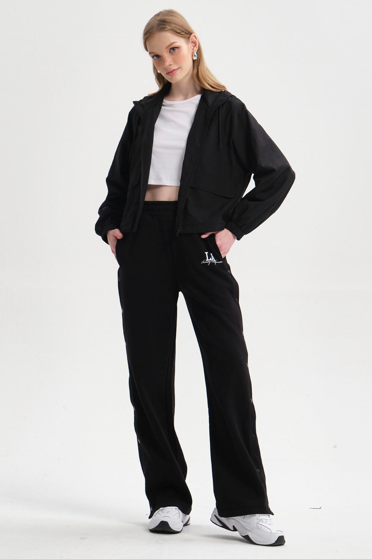 Chaqueta Mujer Cortaviento Negro