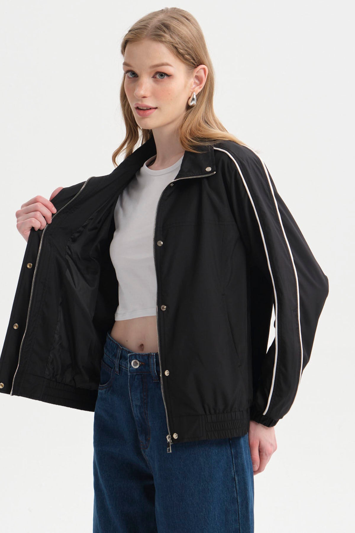 Chaqueta Mujer Cortaviento Negro