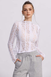 Polera Mujer Encaje Blanco