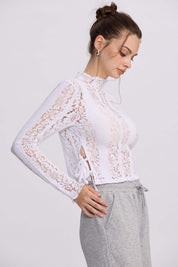 Polera Mujer Encaje Blanco
