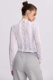 Polera Mujer Encaje Blanco