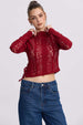 Polera Mujer Encaje Burdeo