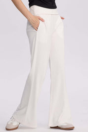 Pantalón buzo mujer pretina crema