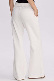 Pantalón buzo mujer pretina crema