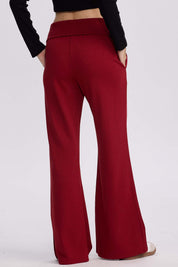 Pantalón Buzo Mujer Pretina Burdeo
