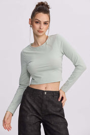 Polera Mujer Sin Espalda Verde Agua