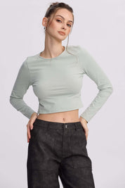Polera Mujer Sin Espalda Verde Agua