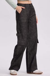 Pantalón Mujer Pu Cargo Negro
