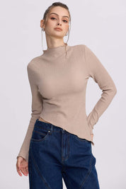 Polera Mujer Asímetrica Beige