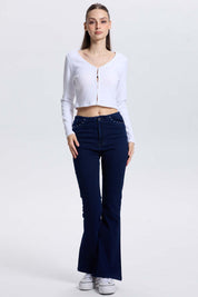 Sweater Mujer Botones Blanco