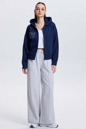 Polerón Mujer Full Zipper Azul