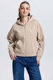 Polerón Mujer Full Zipper Beige