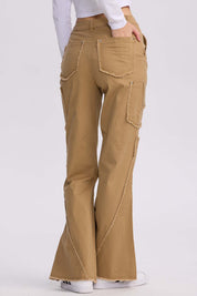 Pantalón Mujer Desflecado Camel